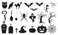 Big set of vector halloween icons isolated on white background Royalty Free Stock Photo