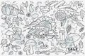 Big set of vector hand-drawn doodles objects and ellementov on autumn theme Royalty Free Stock Photo