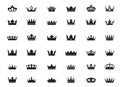 Set of vector king crowns icon on white background. EPS outline Illustration Royalty Free Stock Photo