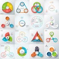 Big set of vector lements for infographic. Royalty Free Stock Photo