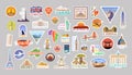 Set of vector travelling stickers colliction. Around the world Royalty Free Stock Photo