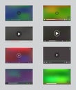 Big Set of Video Player Window with Menu and Buttons Royalty Free Stock Photo