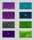 Big Set of Video Player Window with Menu and Buttons Panel in Vector. User Interface. Royalty Free Stock Photo