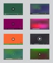Big Set of Video Player Window with Menu and Buttons Panel in Vector. Royalty Free Stock Photo