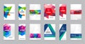 Big Set of Visual identity with letter logo elements polygonal style Royalty Free Stock Photo