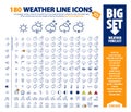 Big set of 180 weather icons Royalty Free Stock Photo