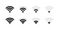 Big set wireless and wifi icons. Best collection. Vector Illustration