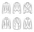 Big set of women jackets and blazers Royalty Free Stock Photo