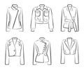 Big set of women jackets and blazers Royalty Free Stock Photo
