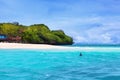 Big shark swimming near white sand beach Royalty Free Stock Photo