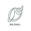 Big shell  line icon, vector. Big shell  outline sign, concept symbol, flat illustration Royalty Free Stock Photo