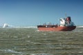 Big ship in rough sea Royalty Free Stock Photo