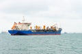 Big ship on the sea near a port Royalty Free Stock Photo