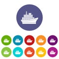 Big ship set icons Royalty Free Stock Photo