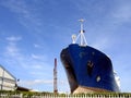 Big ship in a shipyard