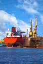 Big ship in a shipyard Royalty Free Stock Photo