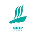 big ship tourist transport icon logo