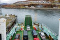 Big ship transporting cars and pasenger from the Mallaig port to Isle of Skye