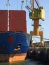 Big ship unloading Royalty Free Stock Photo