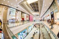 Moscow, Russia - December 10, 2017: Columbus shopping mall interior with fisheye effect