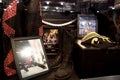 Big Show wrestling shoes, Shawn Michaels pants, and Cesaro winning the Andre the Giant Cup on display