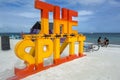 The Split Beach Sign Caye Caulker Caribbean Island Belize Central America