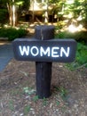 Signage for Women`s Bathroom at National Park Royalty Free Stock Photo