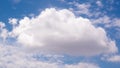 Big single nature white cumulus cloud on clear blue sky background Royalty Free Stock Photo
