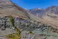 Big Sitting Buddha Statue at Diskit Monastery with Himalaya Range in the back - Nubra Valley, India. Royalty Free Stock Photo