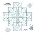 Big size Sudoku for smartest. Logic puzzle game. Write the numbers in empty places so that each straight line in each square Royalty Free Stock Photo