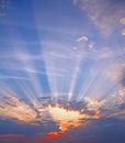 Big sky sunburst rays Royalty Free Stock Photo