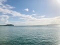 Big sky and wide sea at mission bay in the afternoon. Royalty Free Stock Photo