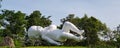 Big sleeping baby statue in white colour at Singapore Park