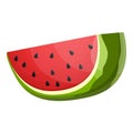 Big slice watermelon icon, cartoon style Royalty Free Stock Photo