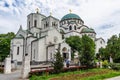 Big and small church St. Sava next to each other. Royalty Free Stock Photo