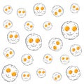 big and small cute sunny side up egg background vector illustration