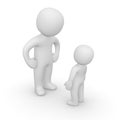 Big and small 3d peoples. Royalty Free Stock Photo