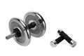 Big and small dumbbells, isolate on white background, healthy lifestyle