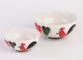 Big and small hand painted ceramic soup bowls