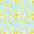 big and small lemon slices seamless pattern