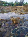 Big And Small Stones In The Beautiful Lake Royalty Free Stock Photo