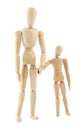 Big and small wooden figures Royalty Free Stock Photo