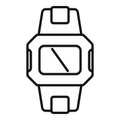 Big smartwatch icon outline vector. Data sport