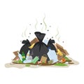 Big smelly pile of garbage. Bad smell trash.Isolated on white background Royalty Free Stock Photo
