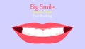 Big smile beautiful teeth and flesh breathing. good dental mouth show nice tooth. character background. illustration eps10
