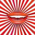 Big smile on red sunburst Royalty Free Stock Photo