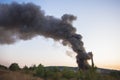big smoke from fire in the factory Royalty Free Stock Photo