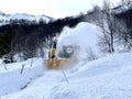 a big snow blower in action