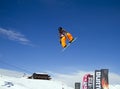Big snowboard jump Royalty Free Stock Photo