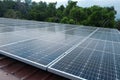 Big Solar Cells Panel on the Top of the Roof Royalty Free Stock Photo